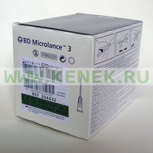 BD Microlance Игла одноразовая инъекционная стерильная 21G (0,8 x 40 мм) тонкая стенка [100шт/уп]