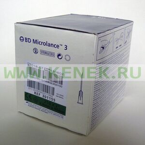 BD Microlance Игла одноразовая инъекционная стерильная 21G (0,8 x 50 мм) тонкая стенка [100шт/уп]