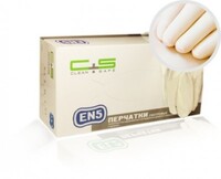 Clean+Safe №11 Перчатки нитрил, текстура на пальцах, PF, белые, EN5, 200шт/уп