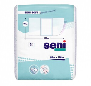 Seni Soft Простыни (пеленки) гигиенические для больных, страдающих недержанием 90x170см, №5 (голуб.упак.)